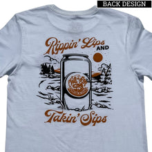 Load image into Gallery viewer, Soft Short Sleeve T-shirt - Rippin Sippin LANDSCAPE with Chill-N-Reel
