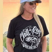 Load image into Gallery viewer, Soft Short Sleeve T-shirt - Chill-N-Reel ONE COLOR LOGO (on FRONT)
